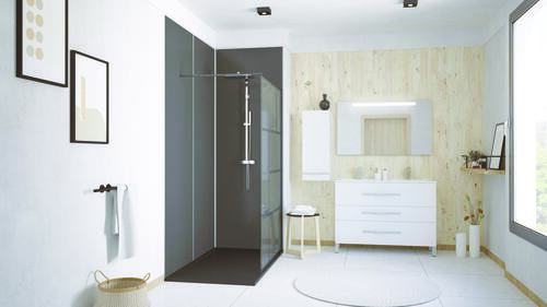 Panneau mural réversible gris et gris anthracite L 120 x H 255 cm